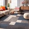 World Rug Gallery Contemporary Modern Geometric Boxes Design Non-Slip Area Rug 3'3'' x 5' Blue 506BLUE3X5 - alternate 1